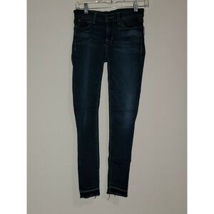 Hudson Jeans Womens Size 26 High Rise Skinny Dark Wash Frayed Hem‎